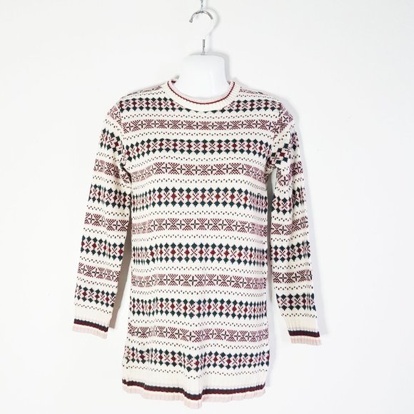 1980s Festive Beige Colorful Ski Sweater, Lightweight Zephyr Sweater Size M - Picture 8 of 10